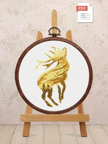 Deer Cross Stitch Pattern, Animal Cross Stitch, Embroidery Deer, Watercolor Deer Silhouette Cross Stitch, Modern Cross Stitch #anm027 $4.00