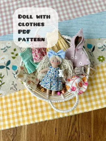 6.2”/16 cm Doll with Clothes PDF 
SEWING PATTERN
