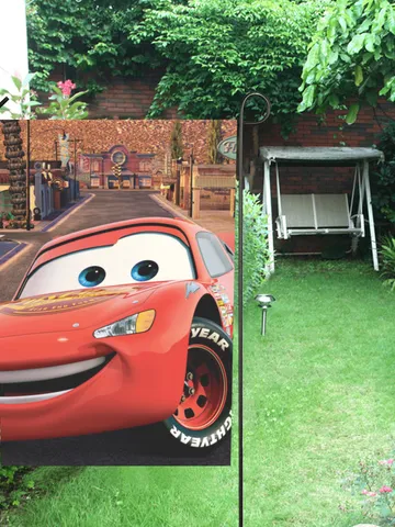 Lightning McQueen Cars Garden Flag (Two Sides Printing, without Flagpole) $24.97