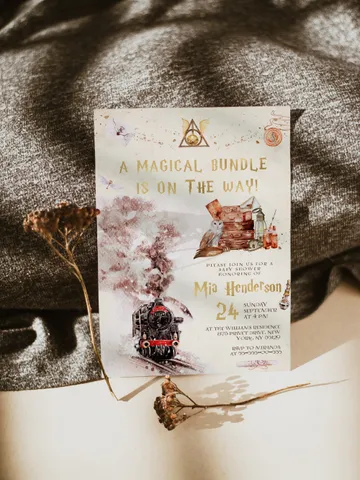 DIY Wizarding World Baby Shower iNVITATION; Magic School Baby Shower Template; School of Wizard Baby Shower invitation template; wh1 $11.62