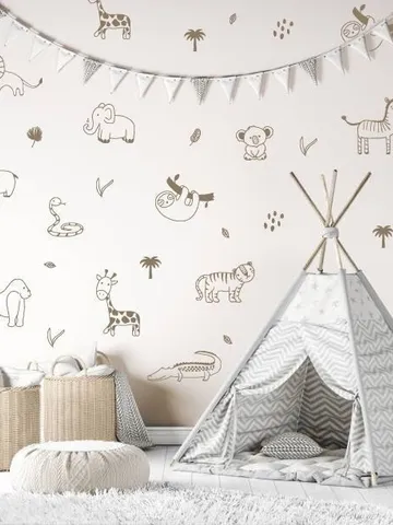 Jungle Animal Wall Decals - Safari Wall Decal, Animals Wall Sticker h206 $28.99