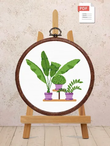 Potted Flowers Cross Stitch Pattern, Flower Cross Stitch Pattern, Embroidery Potted Flowers, Flowers xStitch, Potted Flowers xStitch #flw018 $4.00