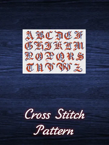 Vintage Cross Stitch Pattern Alphabet Counted Digital Download PDF $4.50