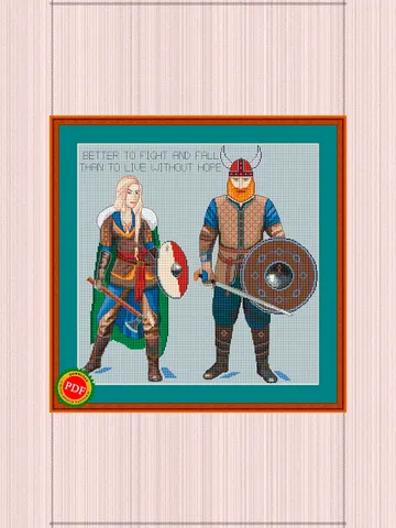 Vikings Cross Stitch Pattern | Viking Warriors | Konung $6.50