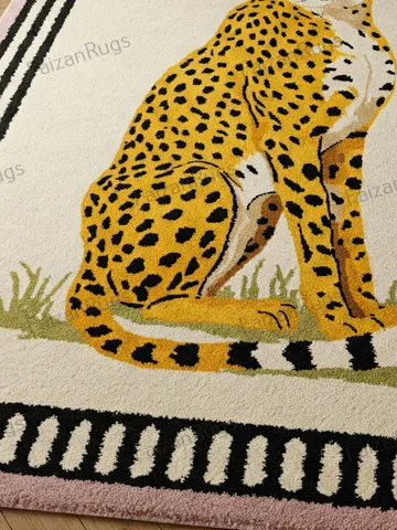 Buy an 8x10 leopard rug, hand-tufted rug, handmade wool rug, home rug, rugs for the living room, bedroom rug, 3x5, 7x10, 9x12, or 10x14. $233.80