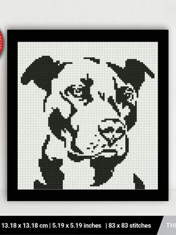 Staffordshire terrier Silhouette cross stitch pattern, Pet, Animal, wall art, Home decor, counted, chart, gift DIY, embroidery, instant PDF $4.74