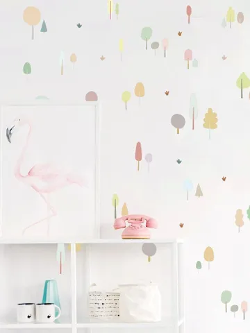 Tree Wall Decals - Hand Drawn Trees Decals, Trees Wall Sticker, Forest Decals, Boho Nursery, Boho Decor, Kids Room Decals, Nursery Decor $38.99