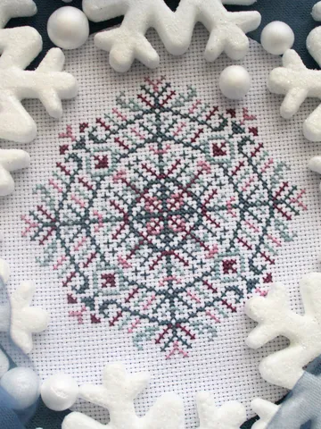 Snowflake cross stitch pattern PDF, simple winter design, instant download $2.30
