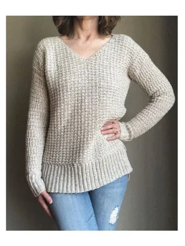 Crochet long sweater, easy crochet sweater, women sweater size S - 3XL $7.80