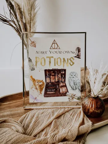 MAKE your own POTIONS; Wizard Baby Shower; Magic School Baby Shower template; Instant Download; wh1 $7.55