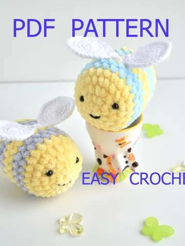 Bumble bee crochet pattern, Bee plush crochet pattern, Amigurumi crochet pattern, Easy crochet pattern animals, soft bee $2.10