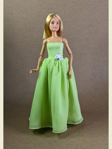 Handmade green maxi dress for 1/6 scale female dolls $21.00