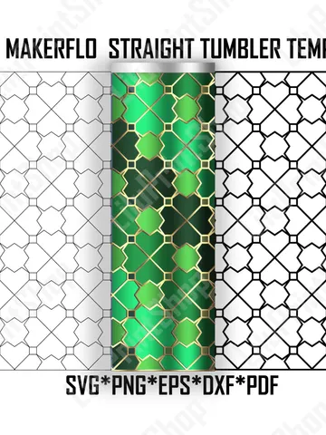 Four leaf clover tumbler template svg for 30 oz, St Patrick's Day straight Makerflo stencil, Shamrocks tangram SVG Digital instant download $2.71
