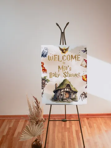 Welcome Wizard Baby Shower Banner; Magic School Baby Shower; Baby Shower Banner; Welcome Banner template; Wizarding World; wf55 $11.62