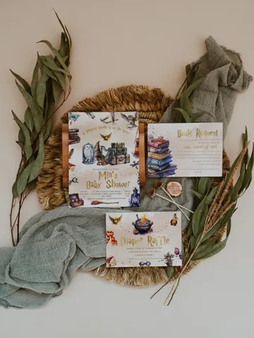 DIY Wizarding World Baby Shower Set; Magic School Baby Shower Template; School of Wizard Baby Shower invitation template; wF55 $22.95