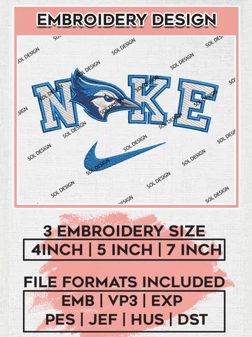 Nike Creighton Bluejays Machine Embroidery Design, NCAA Creighton Bluejays Embroidery Design Design files, NCAA Embroidery Designs, NCAA Machine Embroidery Designs, Digital Download $6.99