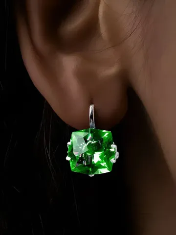 Women's earrings silver 925 with large beryl $155.00