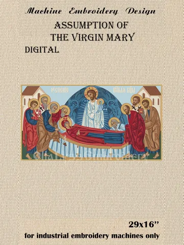 Assumption of Virgin Mary embroidery design $250.00