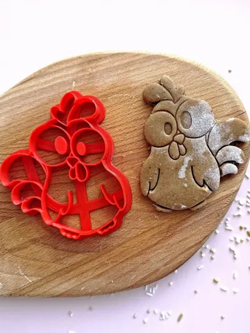 Easter funny chicken cookie cutter Custom stamp for cake topper gingerbread decor cutters sugar cookies polimer clay $15.00