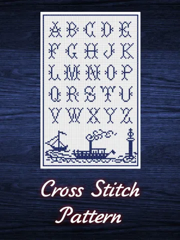 Vintage Cross Stitch Pattern Alphabet Counted Digital Download PDF $3.50
