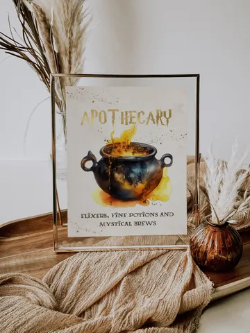 APOTHECARY; Wizard Baby Shower; Magic School Baby Shower template; Instant Download; wiz1320 $7.55