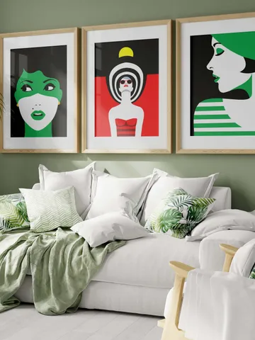 Pop Art Inspired Fashion Woman Set of 4 Digital Printable Wall Art Female Wall Art Woman Wall Decor Style Pop art Modern Wall Art $4.13