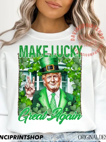 Make lucky great again Png, St Patricks Day png, Funny Trump png, Trump St patricks png, Trump png, St Patricks Shirt png, Shamrock png $7.00