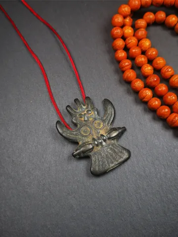 Gandhanra Antique Tibetan Buddhist Amulet Pendant - Garuda - The Golden-Winged Bird, Crafted from Thokcha,Size 1.8" * 1.4" $39.99
