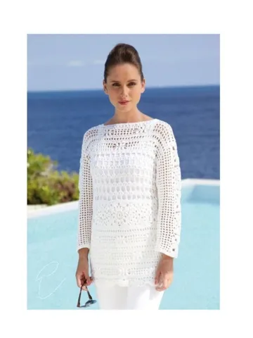 Tunic crochet pattern, long summer sweater crochet pattern, lace tunic pdf instant download $6.68