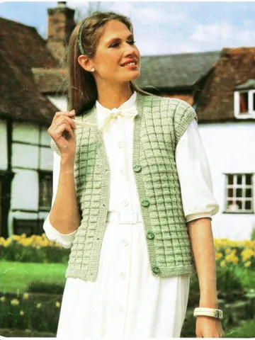 Waistcoat sleeveless cardigan women vest aran waistcoat vest instant download knitting pattern $6.68