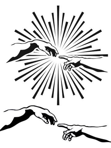 Creation of Adam Svg, Hands of god and Adam svg, png, dxf, eps, cdr file, Hands Svg $1.35