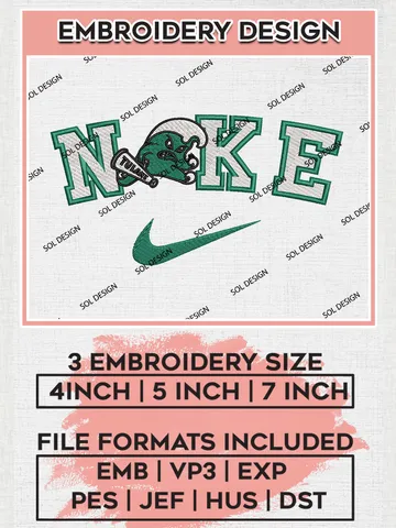 Nike Tulane Green Wave Machine Embroidery Design, NCAA Tulane Green Wave Embroidery Design Design files, NCAA Embroidery Designs, NCAA Machine Embroidery Designs, Digital Download $6.99