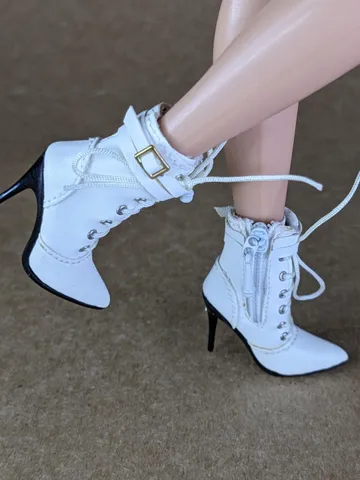 White heels boots for Integrity Toys fashion female dolls (Color Infusion) $42.00