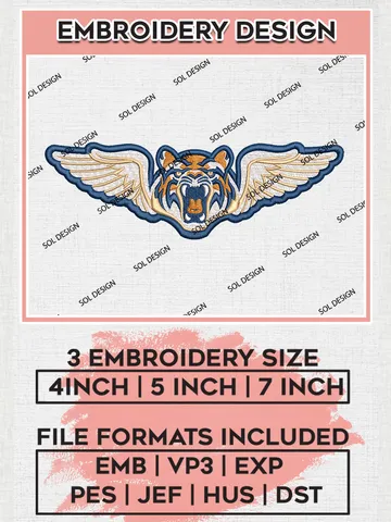 MiLB Lakeland Flying Tigers Embroidery Design Files, MiLB Lakeland Flying Tigers Logo, Minor League Baseball Logo Embroidery Designs, MiLB embroidery designs, Machine embroidery designs, Digital Download $6.99