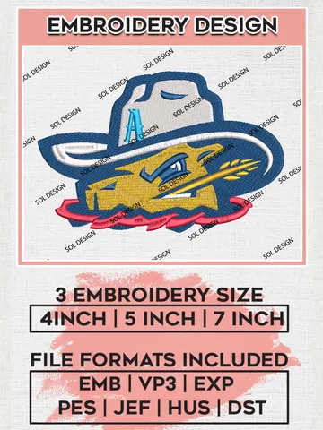 MiLB Amarillo Sod Poodles Embroidery Design Files, MiLB Amarillo Sod Poodles Logo, Minor League Baseball Logo Embroidery Designs, MiLB embroidery designs, Machine embroidery designs, Digital Download $6.99