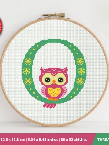 Letter O Owl ABC Cross stitch pattern | Embroidery Pattern | Instant Download | Embroidery Designs $5.37
