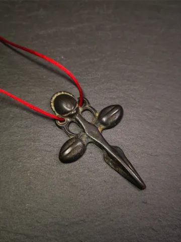 Gandhanra Vintage Phurba Amulet,Kila(Dorje Phurba) Pendant,Tibetan Budhist Ritual Implement,made of Thokcha,2.6",60 Years Old $69.99
