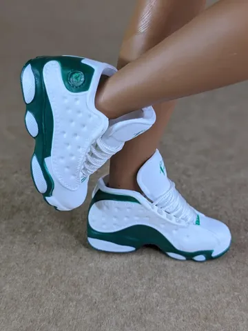 Premium white & green sneakers for 12 inch male dolls $42.00