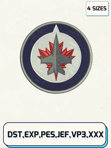 Winnipeg Jets Embroidery Design Files, NHL Logos Embroidery Designs, Machine Embroidery Files, 4 Sizes