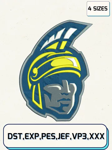 NC-Greensboro Spartans Logos Embroidery Design Files, NCAA Logos Embroidery Designs, Machine Embroidery Files, 4 Sizes