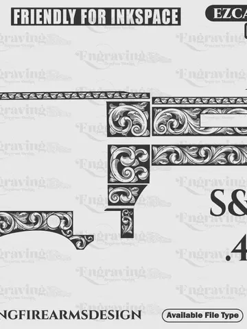 Vector S&W .45 Scroll Design SVG,lasercut,laserengraving,engravingfiles,laserpattern,engravingdesign,engravingpattern,metalart $69.99