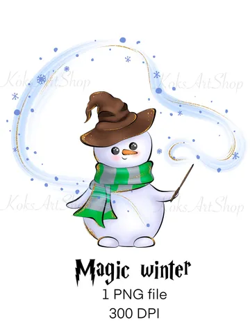 Snowman clipart, Snowman PNG, Magic Faculty, Magic stickers, Wizard clipart, Wizarding Faculty, Magic school, Wizard school $2.00