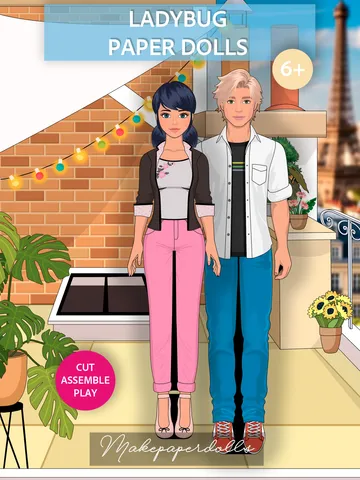 Paper dolls from the cartoon Ladybug
