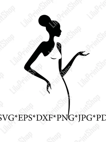 Beautiful Afro Woman SVG - black queen silhouette Cut File for Cricut & Silhouette Instant download, African American Woman Clipart $2.85