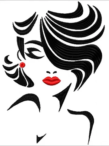 Young woman Embroidery Design $3.00