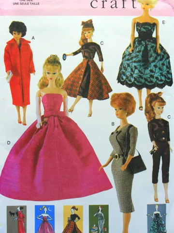 Barbie Vintage Sewing Pattern PDF Fashion Dolls size 11 1/2 inches Vogue 7108