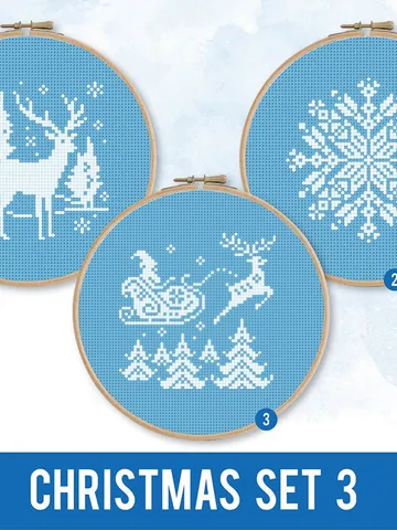 Christmas Bundle Snowflake, Santa Claus, Christmas deer cross stitch pattern, decor, counted, chart, gift DIY, embroidery, instant PDF $5.94
