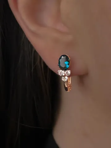 Earrings Silver gold plated 925 assay value with London topaz $99.00