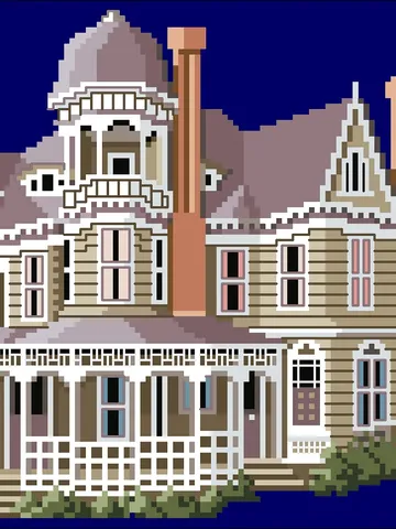 Vintage Cross Stitch Pattern Victorian House Counted Digital Download PDF $5.50
