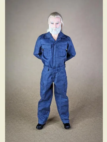 Premium navy blue military-style jacket, pants for 12-inch fashion male dolls $55.00